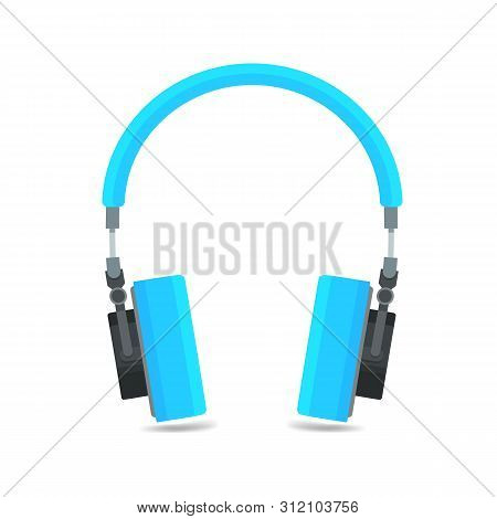 Headphones Icon, Flat Design Sound Music Illustration, Music Equipment