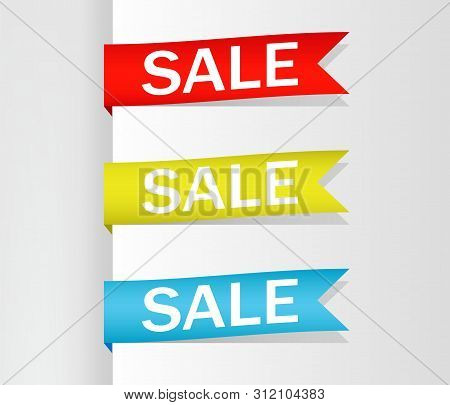 Collection Of Sale, Banners, Labels, Tags, Tally Emblems, Cards, Flat Design. Vector Illustration