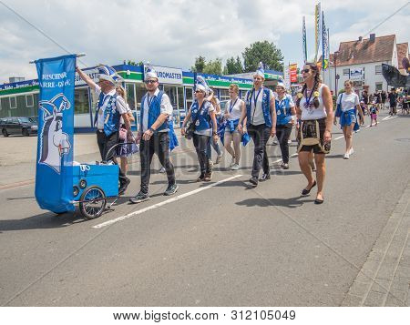 Kirchheimbolanden,rheinland-pfalz,germany-06 23 2019: Holiday Parade On Streets Of German Town Durin
