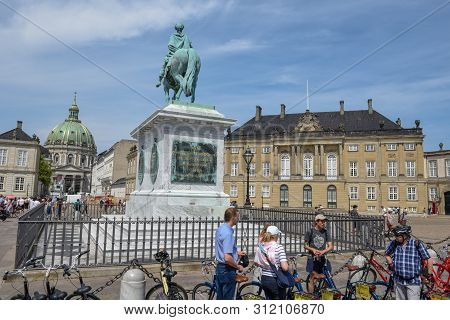 Amalienborg Is The Royal Danish Family Residence On Town Square In Copenhagen, Denmark
