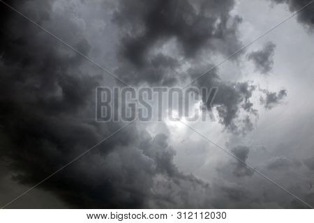 Beautiful storm sky with clouds, apocalypse, tunder, tornado