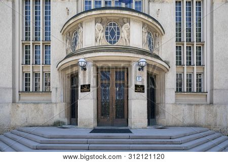 ZAGREB, CROATIA-APRIL 25, 2019: The Croatian State Archives (Croatian: Hrvatski drzavni arhiv) are the national archives of Croatia located in its capital, Zagreb.