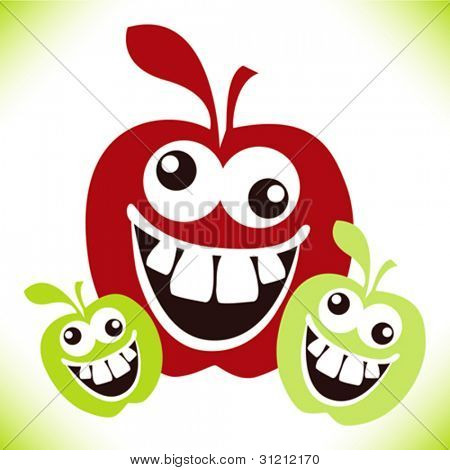 Mele pazzo pelose faccia divertente cartoon design.