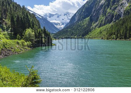 Mountain Lake. Mountain Forest Lake Landscape, Alps, Austria