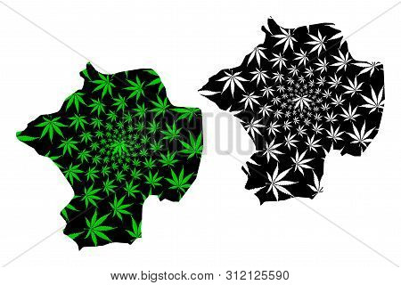 Nigde (provinces Of The Republic Of Turkey) Map Is Designed Cannabis Leaf Green And Black, Nigde Ili