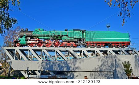 Kiev, Ukraine - Nov 07, 2018: The Russian Soviet Passenger Steam Locomotive Class Is (joseph Stalin)