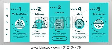 Color 404 Http Error Message Vector Onboarding Mobile App Page Screen. 404 Page Not Found Outline Sy