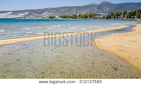 Beautiful View Of The Sea And The Coastline On A Sunny Day In Didim, Turkey.