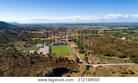 Aerial Photography Of Vilajuiga Village In Catalonia, Spain