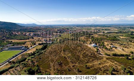 Aerial Photography Of Vilajuiga Village In Catalonia, Spain