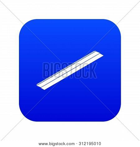Metal Bar Icon Blue Isolated On White Background