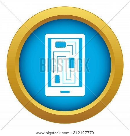 Phone Innards Icon Blue Isolated On White Background For Any Design