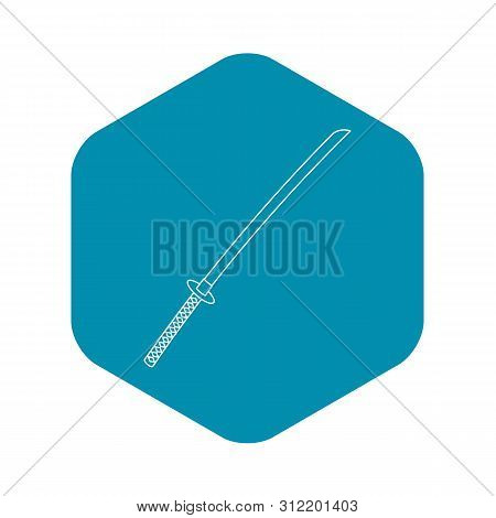 Lapanese Katana Icon. Outline Illustration Of Japanese Katana Icon For Web