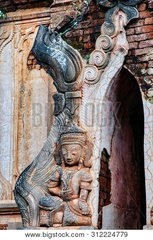 Shwe Indein Pagoda In The Village Of Indein, Near Ywama, Inle Lake, Myanmar Burma