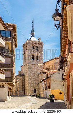Bell Tower Of Santa Maria La Real Church In The Streets Of Aranda De Duero - Spain