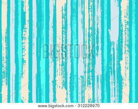 Watercolor Strips Seamless Vector Background. Contemporary Art Graffiti Drawing Swatch. Parellel Gou
