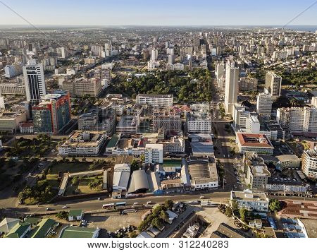 Aerial View Of Downtown Of Maputo, Capital City Of Mozambique, Africa