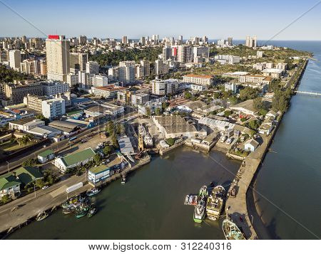 Aerial View Of Downtown Of Maputo, Capital City Of Mozambique, Africa