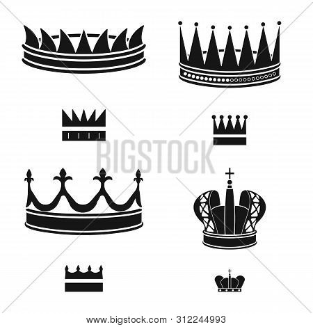 Vector Illustration Of King And Majestic Logo. Set Of King And Gold Vector Icon For Stock.