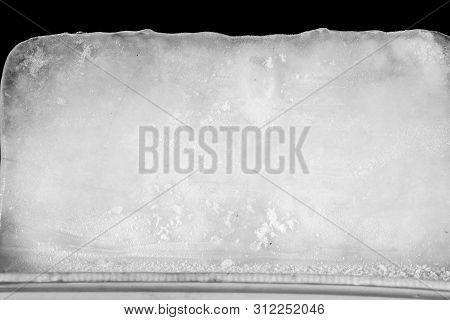 Ice Melting, High Contrast, On Black Background