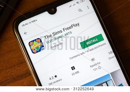 Ivanovsk, Russia - June 26, 2019: The Sims Freeplay App On The Display Of Smartphone Or Tablet.