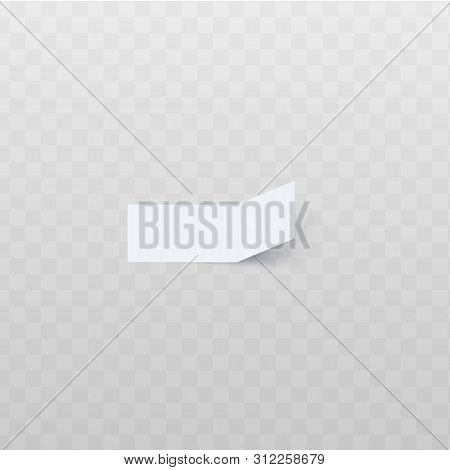 Oblong White Rectangular Sticker With Bent Edge Realistic Style