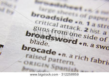 Word Or Phrase Broadsword In A Dictionary