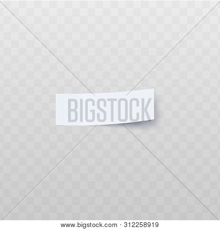 Oblong White Rectangular Sticker With Peeling Off Edge Realistic Style