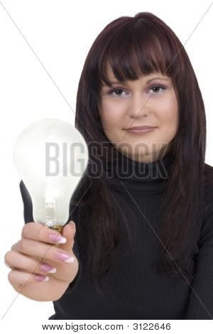Woman With Lightbulb