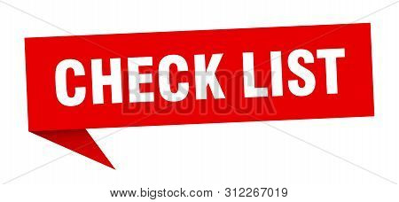 Check List Speech Bubble. Check List Sign. Check List Banner