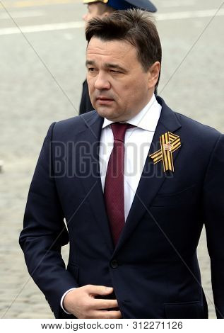 Moscow, Russia - May 9, 2019: Governor Of The Moscow Region Andrei Vorobyov On Red Square During The