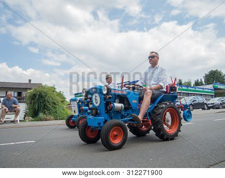Kirchheimbolanden, Rheinland-pfalz, Germany-06 23 2019: Holiday Parade On Streets Of German Town Dur