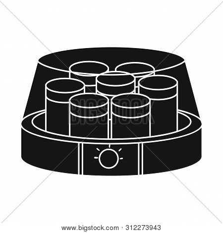 Vector Design Of Appliance And Yogurt Symbol. Set Of Appliance And Household Vector Icon For Stock.