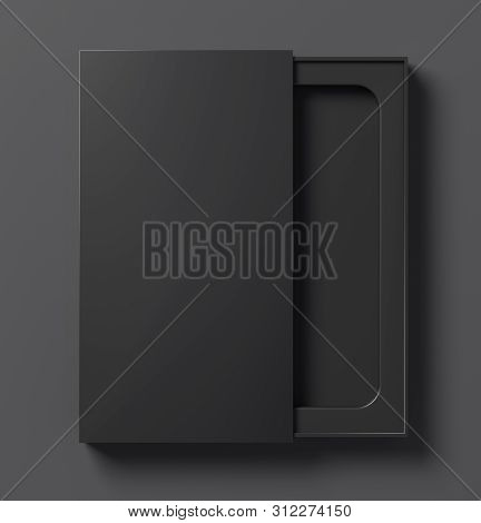 Black Phone Box Template Half Open - 3d Illustration
