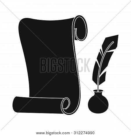 Isolated Object Of Inkwell And Inkpot Logo. Collection Of Inkwell And Bottle Stock Symbol For Web.