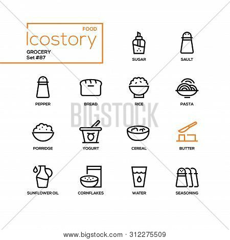 Grocery - Modern Line Design Style Icons Set