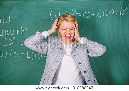 School. Home Schooling. Tired Woman. Study And Education. Modern School. Knowledge Day. Teacher On S