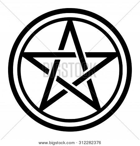 Pentacle Symbol Icon In A Circle With A White Background