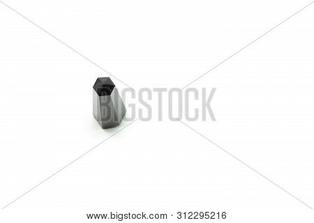Small Black Obsidian Crystal Wand On White Bablack Obsidian Crystal Wand Isolated On White Backgroun