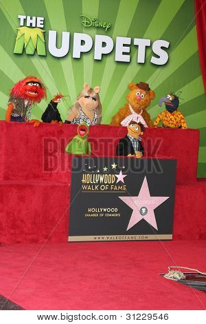 LOS ANGELES - MAR 20:  Muppets at the Hollywood Walk of Fame Star Ceremony for The Muppets at the El Capitan Theater on March 20, 2012 in Los Angeles, CA