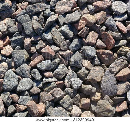 Gravel For Background At Dry Sunny Summer Day