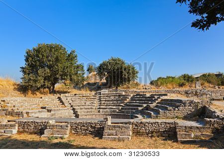 Oude ruïnes In Troy Turkije