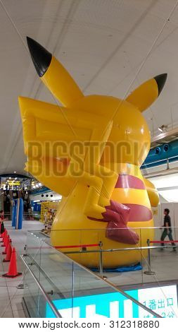 Yokohama, Japan - August 09, 2017: Pikachu Outbreak! 2017. A Real-world Event Organized By The Pokém