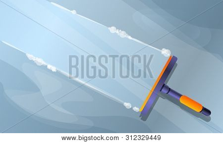 Window Cleaning Concept Banner. Cartoon Illustration Of Window Cleaning Vector Concept Banner For We