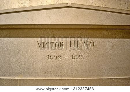 Paris, France - Dec 31, 2017: The Tomb Of Victor Hugo (1802-1885) In Pantheon On December 31, 2017 I
