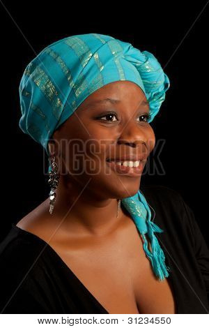 Tradiční africké šátek nosí holka mladá ghanese