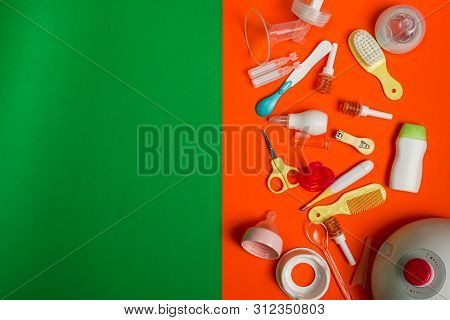Breast Pump With Infant Healthcare Products, Top View