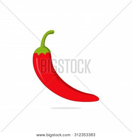 Hot Chilli Pepper Vector Illustration, Spice Vegetable Symbol Icon
