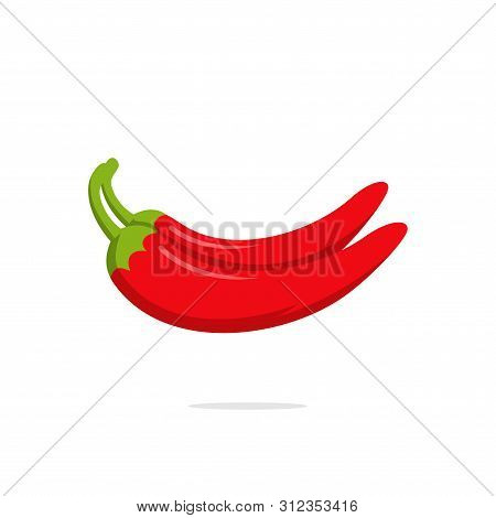 Hot Chilli Pepper Vector Illustration, Spice Vegetable Symbol