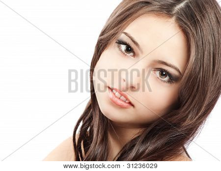 Beautiful Girl Isolated On White